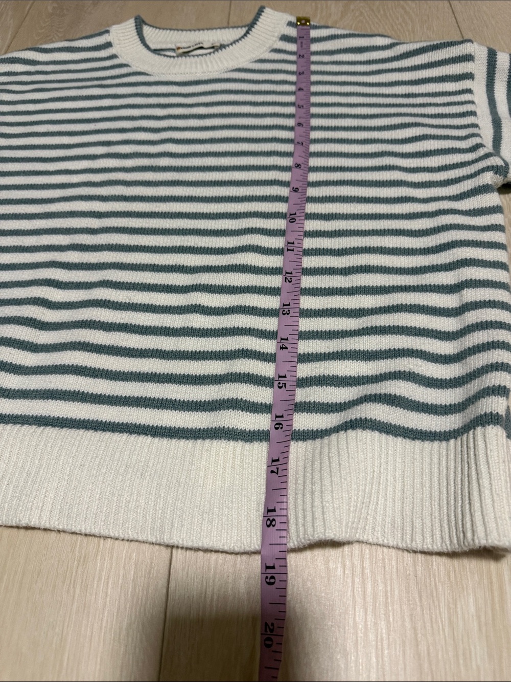Marine Layer Cream and Sage Striped Crewneck Sweater - Picture 6 of 9